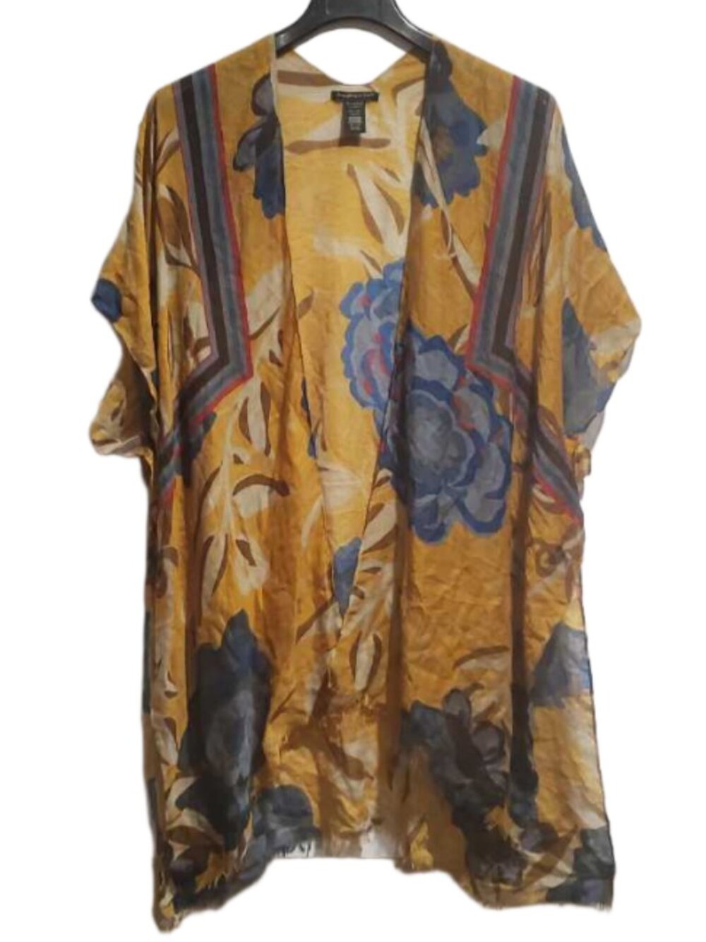 Anthropologie Do Everything‎ in Love Floral Open Kimono Multicolor Duster Tan